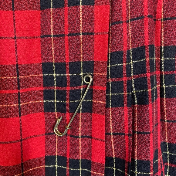 Vintage Donna Morgan for Maggie Red Plaid Pleated Skirt size 8 - Picture 5 of 7